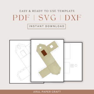 3d House paper craft DIY Model TEMPLATE In Pdf, Dxf And Svg Format, Kids Crafting Activities, Paper Models