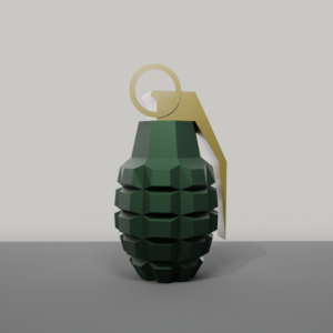 3d Hand Grenade Low Poly Diy Model PAPER CRAFT TEMPLATE In Pdf, Dxf And Svg Format, Kids Crafting Activities