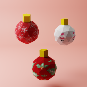 3D Papercraft Christmas Bauble – PDF  – Christmas 3D Ornament – Xmas baubles – Xmas hanging ball