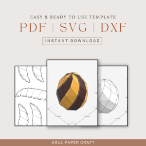 3d Paper Easter Egg Lowpoly Paper craft for circuit & Cutting Machine, Easter Party Décor, Easy Paper Egg Craft Sculpture PDF, DXF, SVG