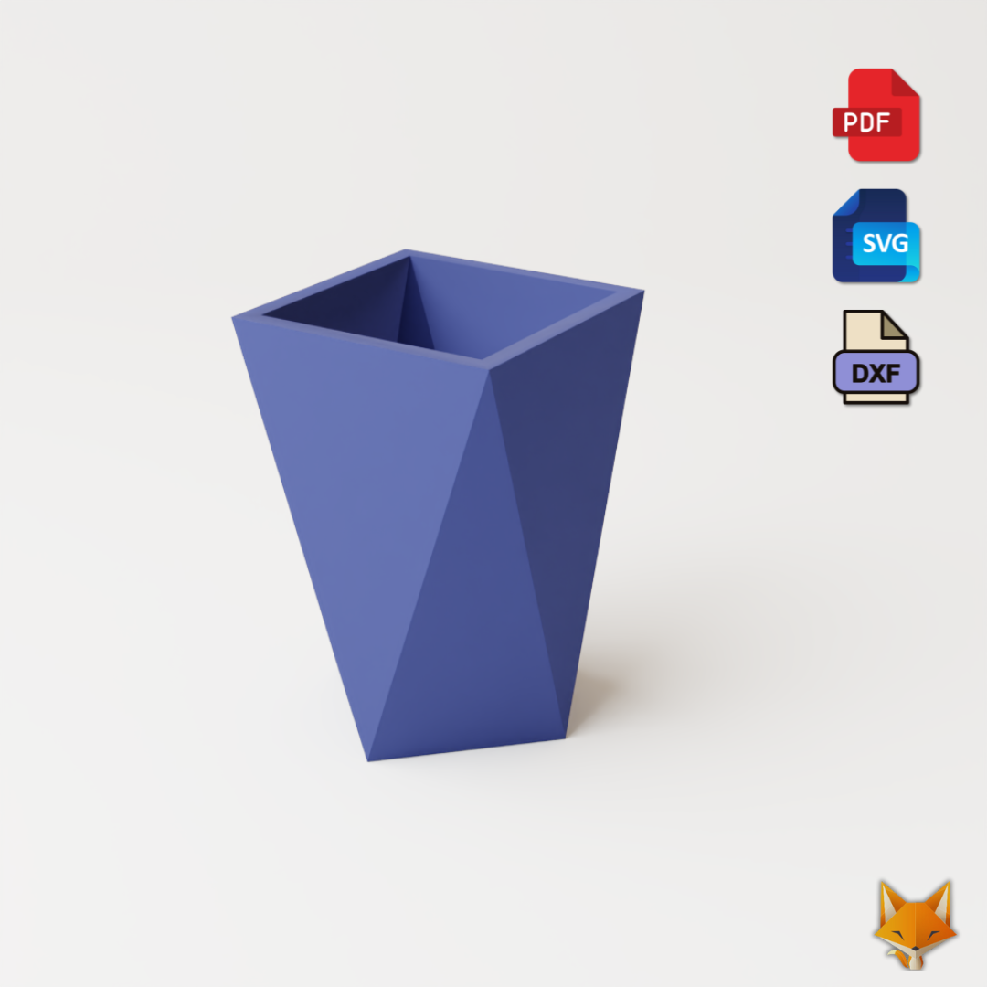 flower pot papercraft template