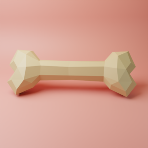 3d Bone papercraft DIY Model in Pdf, Dxf, Svg Format, Kids Crafting Activities, Paper Models, Low poly Bone template