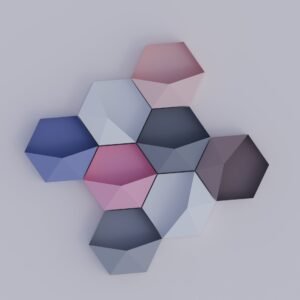 3d Hexagon wall decor Papercraft low poly DIY Model Template In Pdf, Dxf And Svg Format | Wall Decoration | DIY Project | Original Gift