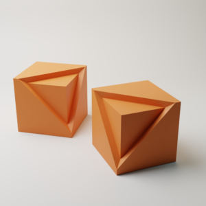 Free 3D Cube Papercraft Template – DIY Paperweight Model (PDF). Easy paper model for kids’ crafts, fun activities, and low-poly decorative art.