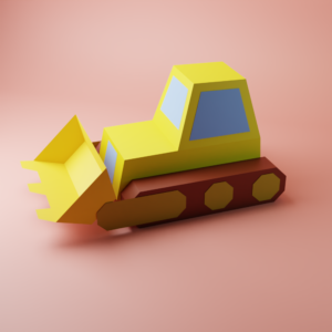 3d Loader jcb Vehicle Papercraft LOW POLY DIY Model Template In Pdf, Dxf And Svg Format