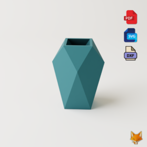 3d Easy Flower Pot DIY Model in Pdf, Dxf Format, Kids Crafting Activities, Paper Models, Low poly flower pot template home decor