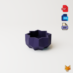 3d Flower Pot DIY Model in Pdf, Dxf Format, Kids Crafting Activities, Paper Models, Low poly flower pot template home decor