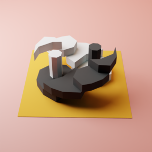 3D Papercraft YinYang Table decor Low Poly DIY model in pdf, dxf & svg format