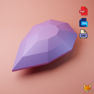 Low Poly Diamond Papercraft | 3D DIY Paper Model Template (PDF, DXF, SVG)