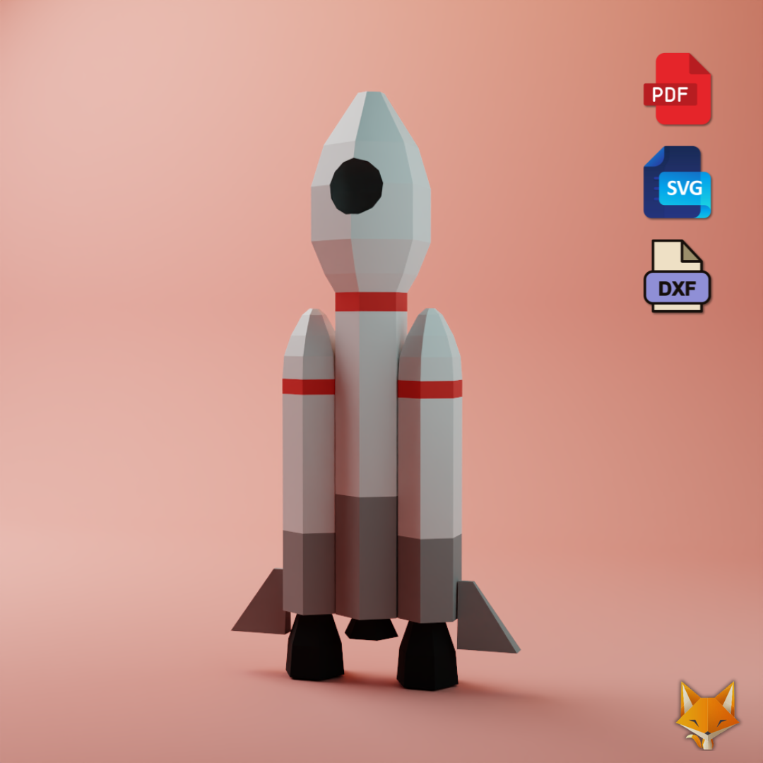 rocketship papercraft template