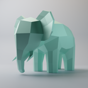 3D Elephant Papercraft Template, DIY Home Decor (pdf, dxf, svg)