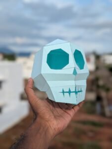 skull completed papercraft