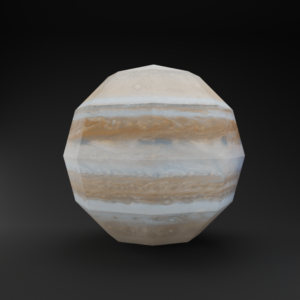 DIY Low Poly Jupiter Model, Paper Craft Template (pdf, svg, dxf, png)