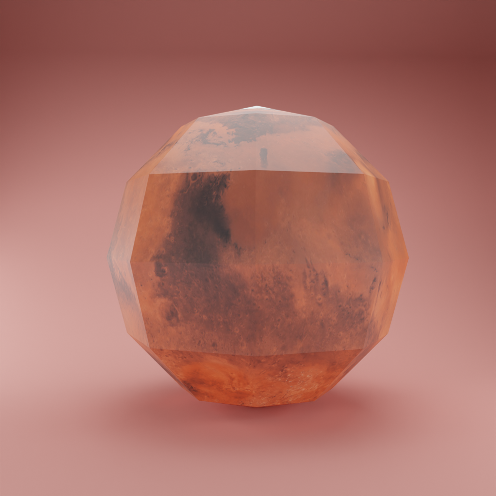 lowpoly mars papercraft template