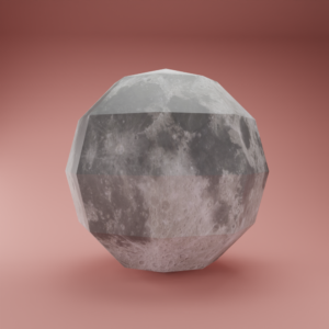 Low Poly 3D Moon Model, Paper Craft Template (pdf, svg, png, dxf)