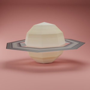 Low Poly 3D Saturn Model, DIY Papercraft Template (pdf, svg, png, dxf)
