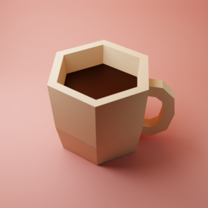 3d coffee cup LOW POLY DIY Model Template In Pdf, Dxf And Svg Format , Create Your Own Stunning Paper Craft Sculpture