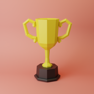 3D paper trophy papercraft model made from a printable template