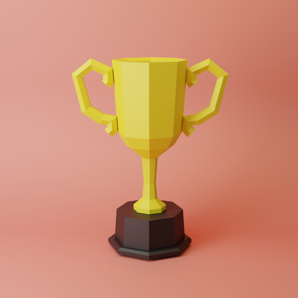 3D paper trophy papercraft model made from a printable template