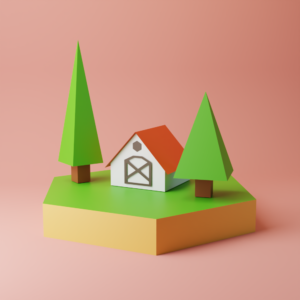 Mini House & Tree Papercraft Template | DIY 3D Paper Craft