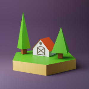Mini House & Tree Papercraft Template | DIY 3D Paper Craft