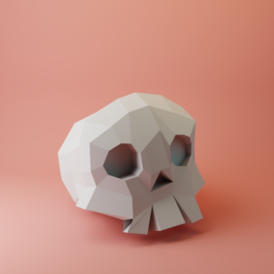 3D Skull Papercraft Template – DIY Low Poly Skull for Halloween
